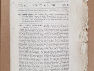 1864 --- The Truth Teller Vol. 1., No. 2., August, A.D. 1864 --- Single Issue -- Granville Hedrick [The Hedrickites]