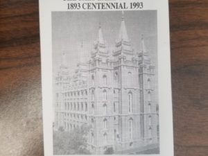 1993 — Small Card — The Salt Lake Temple 1893-1993 Centennial
