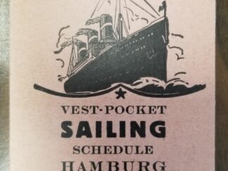 July 31st 1931 — United States Lines Vest-Pocket Sailing Schedule – Hamburg, Southampton, Cherbourg, Cobh (Queenstown) New York