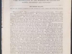 Absurdities of Immaterialism, Or, A Reply to T. W. P Taylder’s Pamphlet . . . — Orson Pratt — Rare Pamphlet