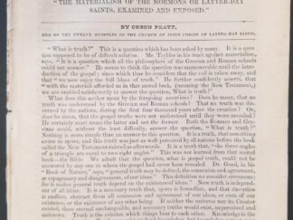 Absurdities of Immaterialism, Or, A Reply to T. W. P Taylder's Pamphlet . . . --- Orson Pratt --- Rare Pamphlet