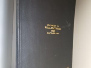 1924 — Salt Lake City Statement of Vital Statistics — Bendable Black Leather Binding — Board of Health