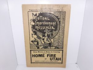 Mutual Improvement Messenger: October Issue: Programs for Sunday Evening, September 29th, 1901 (1901)