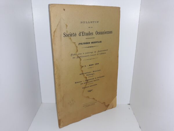 Bulletin de la Société d’Etudes Océaniennes (Polynésie Orientale): No. 3 – Mars 1918 (French: Bulletin of the Society for Oceanic Studies (Eastern Polynesia): No. 3 – March 1918) (1918)