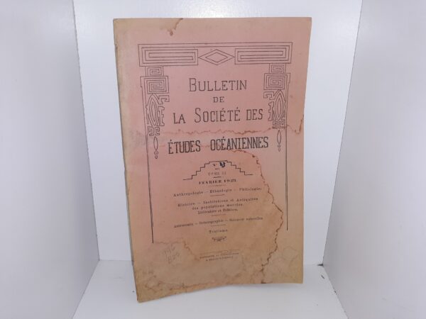 Bulletin de la Société des Études Océaniennes: No. 23, Tome III, Février 1928 (French: Bulletin of the Society for Oceanic Studies: No. 23, Volume III, February 1928) (1928)