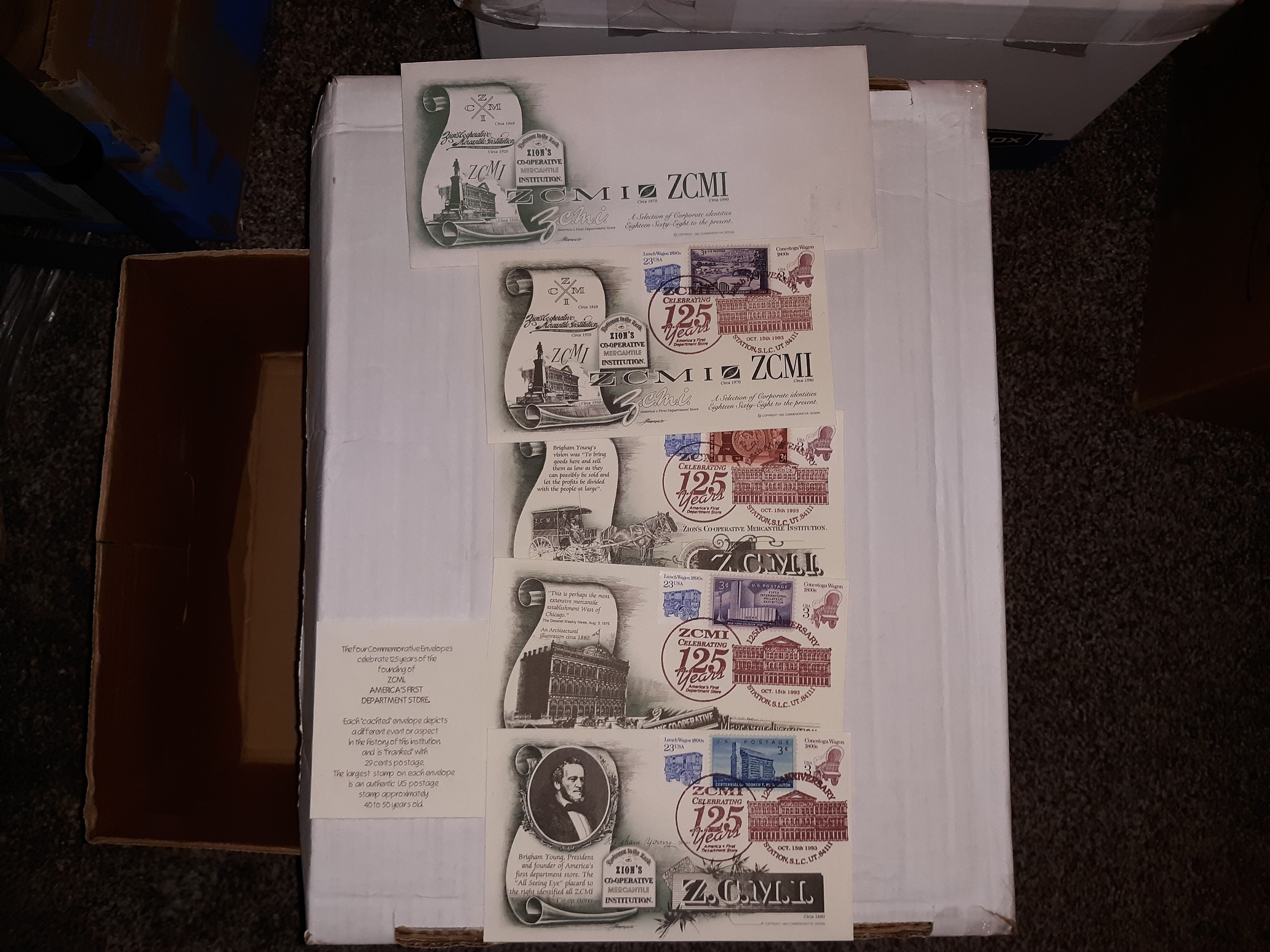 The Four Commemorative Envelopes Celebrate 125 Years of the Founding of ZCMI, America’s First Department Store (Envelopes)