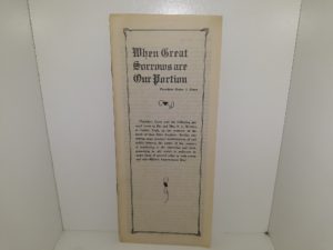 When Great Sorrows are our Portion (Pamphlet) ~ by President Heber J. Grant