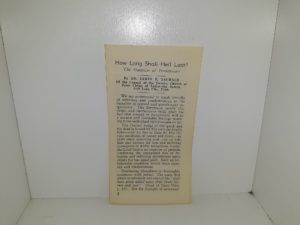 How Long Shall Hell Last?: The Duration of Punishment (Pamphlets) ~ by Dr. James E. Talmage