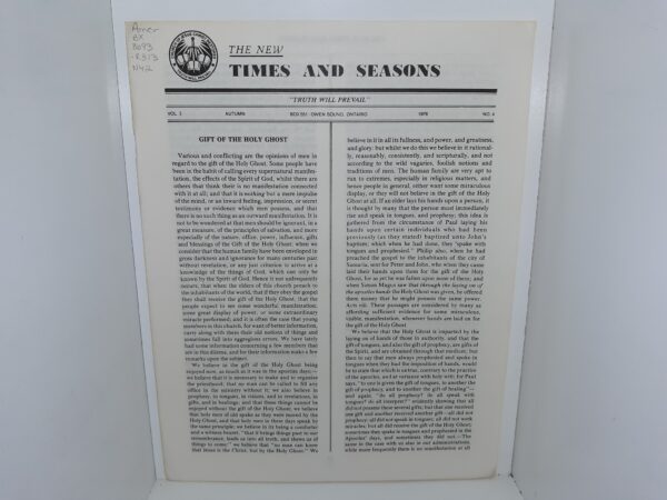 The New Times and Seasons: Vol. 3, No. 4, Autumn, 1976 (1976)