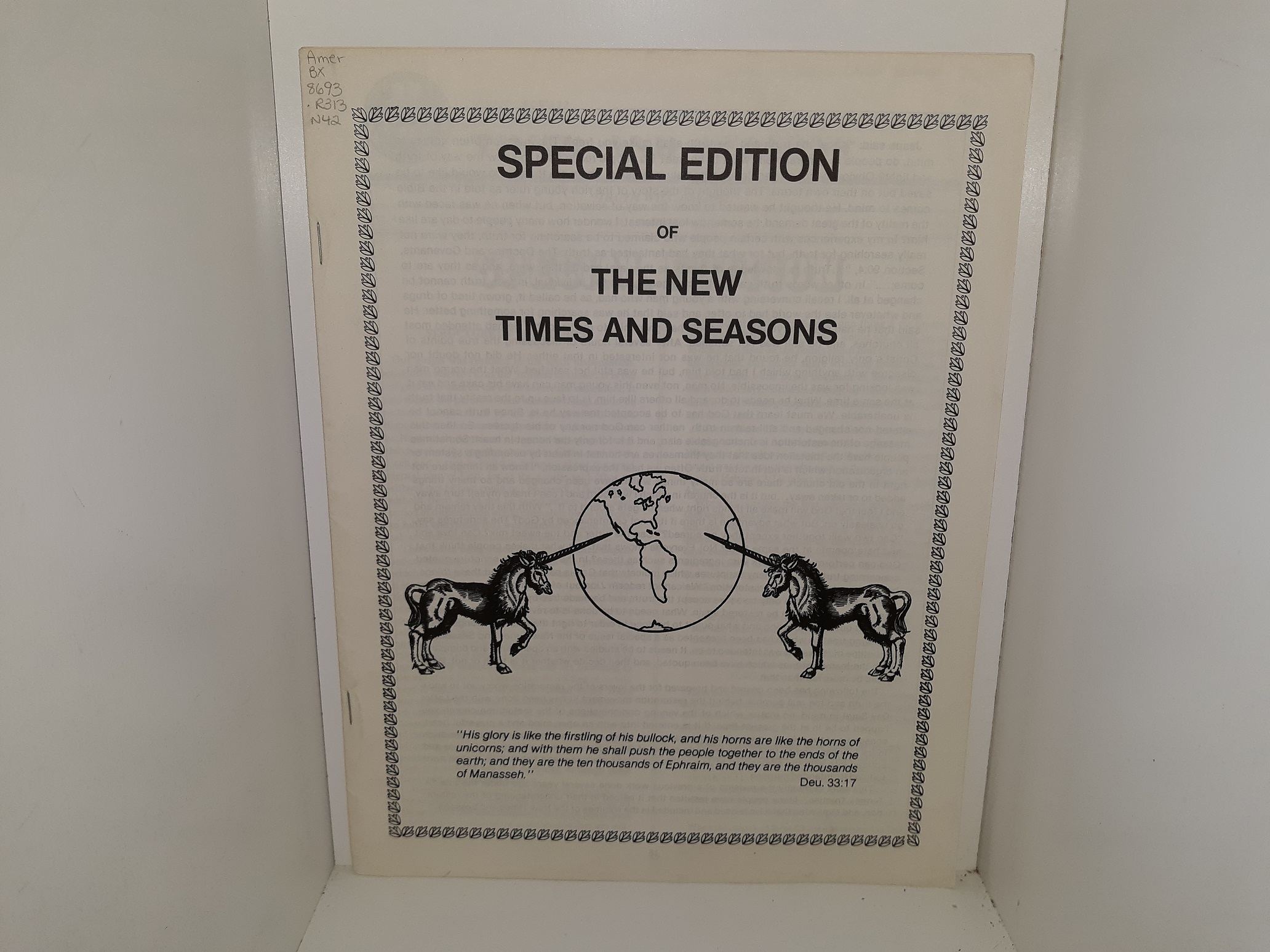 Special Edition of The New Times and Seasons: Vol. 4, No. 2, Spring, 1977 (1977)