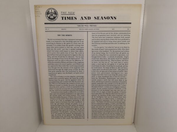 The New Times and Seasons: Vol. 4, No. 1, Winter, 1977 (1977)