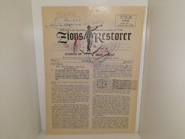 Zions Restorer: Vol. 6, No. 2