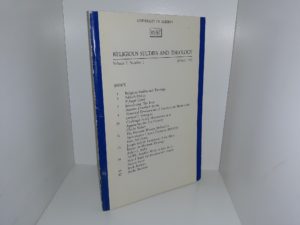 Religious Studies and Theology: Vol. 7, No. 1, January, 1987 (1987)