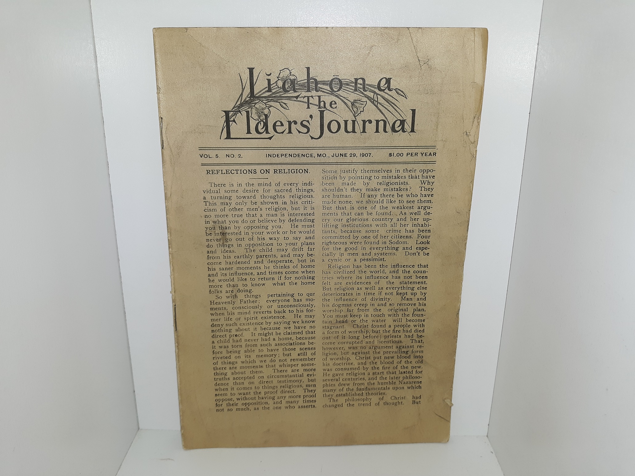 Liahona: The Elders’ journal: Vol. 5, No. 2, Independence, Mo., June 29, 1907 (1907)