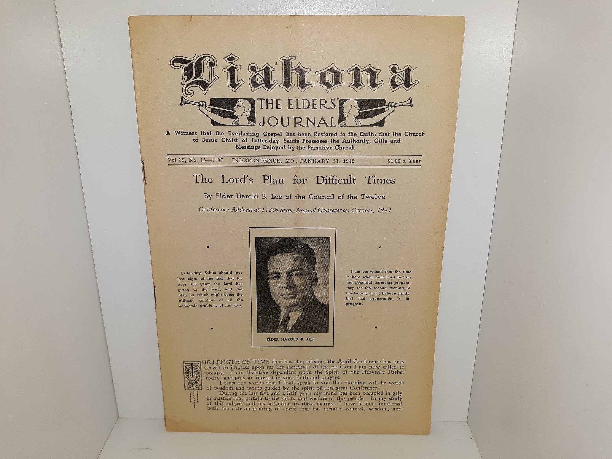 Liahona: The Elders’ Journal: Vol. 39, No. 15-1187, January 13, 1942 (1942)