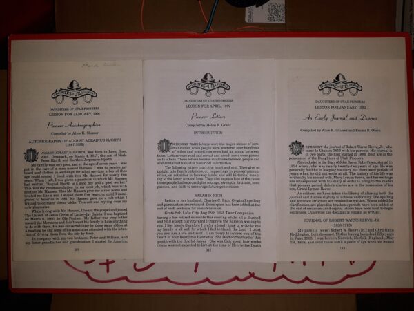 3 LDS Daughters of Utah Pioneers Booklets: Pioneer Autobiographies / Pioneer Letters / An Early Journal and Diaries