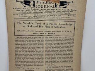 Liahona Vol. 19 No. 20 March 28, 1922- The World's Need of a Proper Knowledge of God and His Plan of Salvation