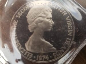 1974 — Coin from the British Virgin Islands — 50 Cents — Elizabeth the Second