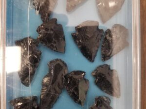 12 Mini Obsidian Arrowheads