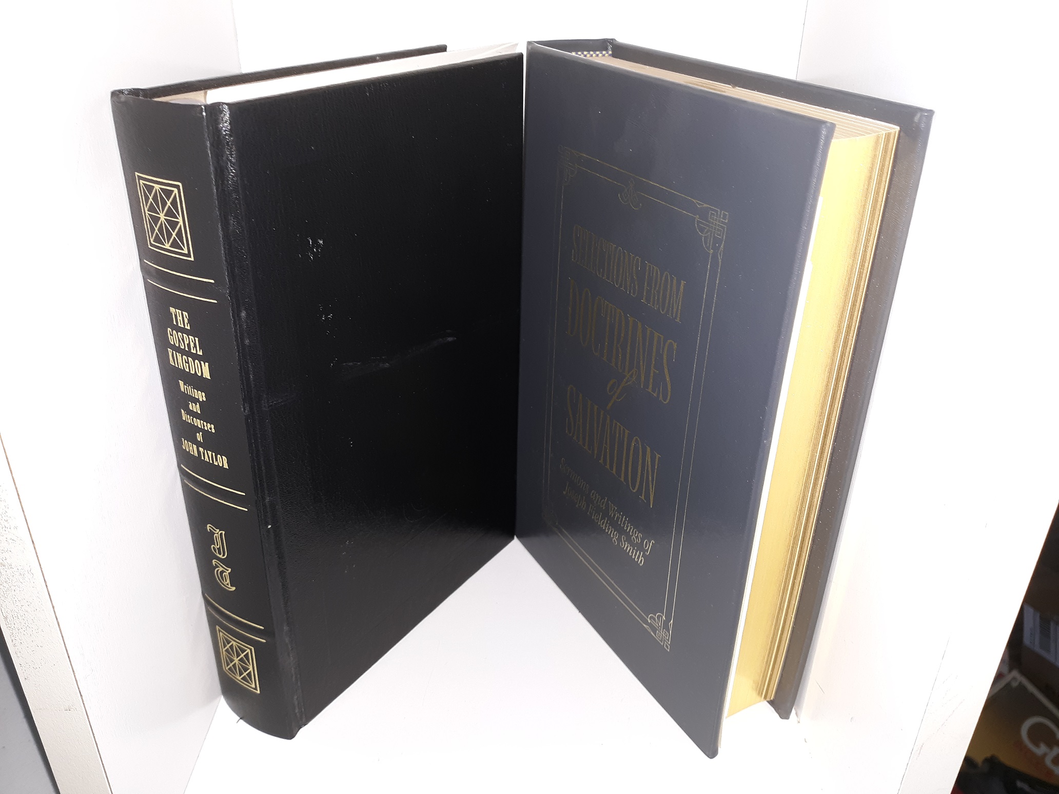 2 LDS Leather Books: The Gospel Kingdom: Writings and Discourses of John Taylor / Selections from Doctrines of Salvation: Sermons and Writings of Joseph Fielding Smith (See Details)