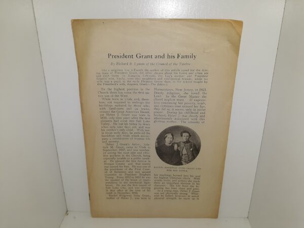 President Grant and His Family ~ by Richard R. Lyman of the Council of the Twelve