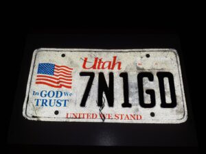 Utah License Plate: 7N1GD