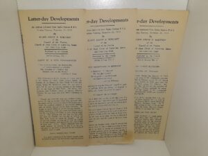 Latter-day Developments: Nos. 1, 5 and 6 (Pamphlets) (1929) ~ by Elder Orson F. Whitney