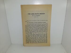 The Lord Hath Spoken: No. 5 ~ by B. H. Roberts