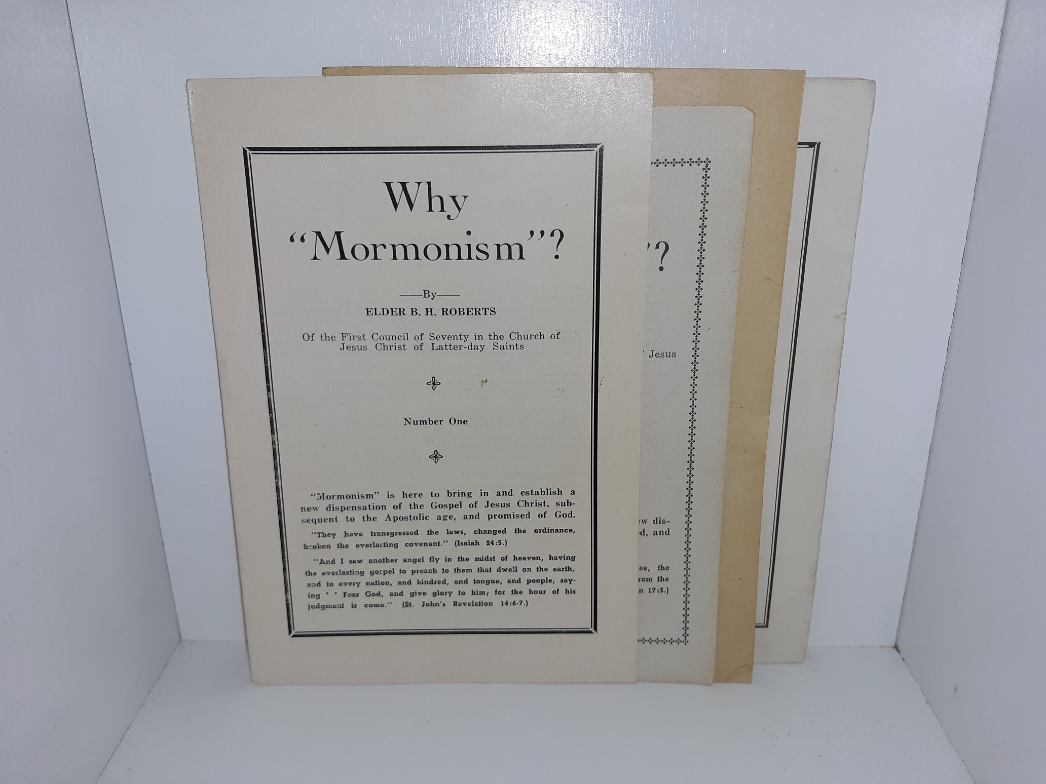 Why “Mormonism”? 4 Vol. Set of Pamphlets ~ by Elder B. H. Roberts