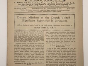 Liahona Vol. 20 No. 6 September 12, 1922