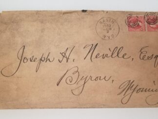 1902 — Old Envelope From a John P. Arnott, Attorney-at-Law to a Joseph H. Neville, Esq. in Byron, Wyoming