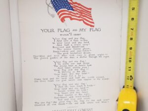 Cardboard Poster — Your Flag and My Flag — By Wilbur D. Nesbit — Compliments of Mullett-Kelly Company: Salt Lake and Ogden