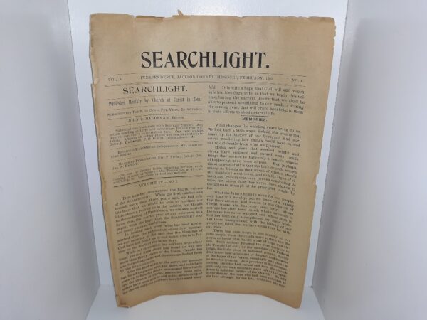 Searchlight: Vol. 4, No. 1, Independence Jackson County, Missouri, February, 1899 (1899)