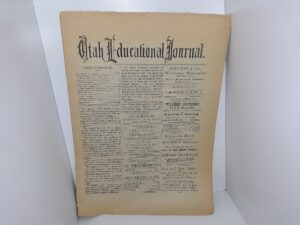 Utah Educational Journal: Vol. 1, No. 2, Salt Lake City, Utah, August, 1875 (Uncut) (1875)