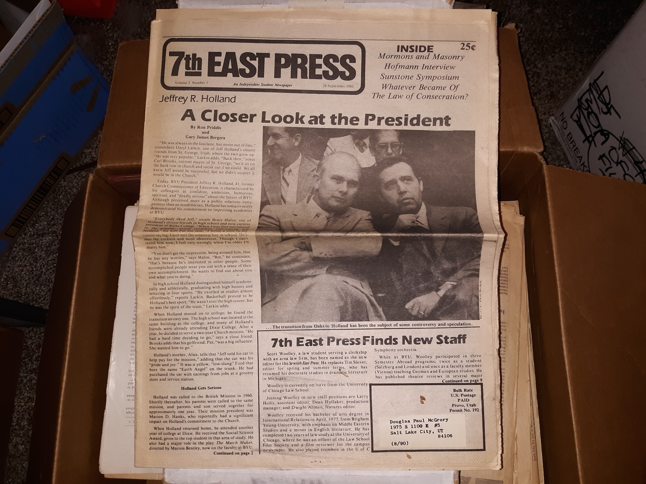 7th East Press: Vol. 2, No. 1, 28 September 1982 (Newspaper) (1982)