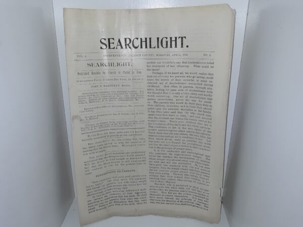 Searchlight: Vol. 4, No. 3, Independence, Jackson County, Missouri, April, 1899 (1899)