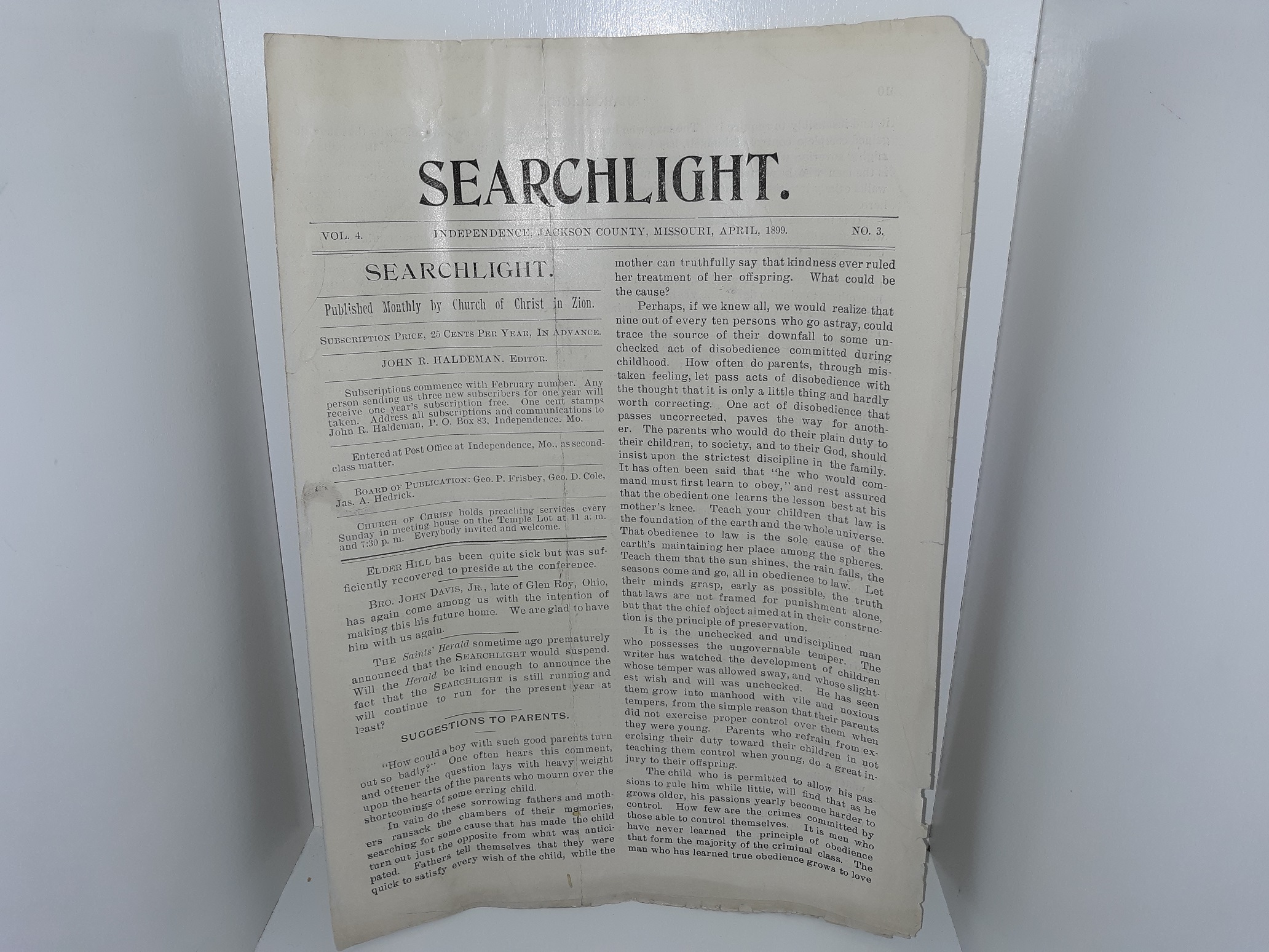 Searchlight: Vol. 4, No. 3, Independence, Jackson County, Missouri, April, 1899 (1899)