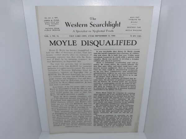 The Western Searchlight: A Specialist in Neglected Truth: Vol. 1, No. 14, Salt Lake City, Utah, September 24, 1940 (Unbound) (1940)