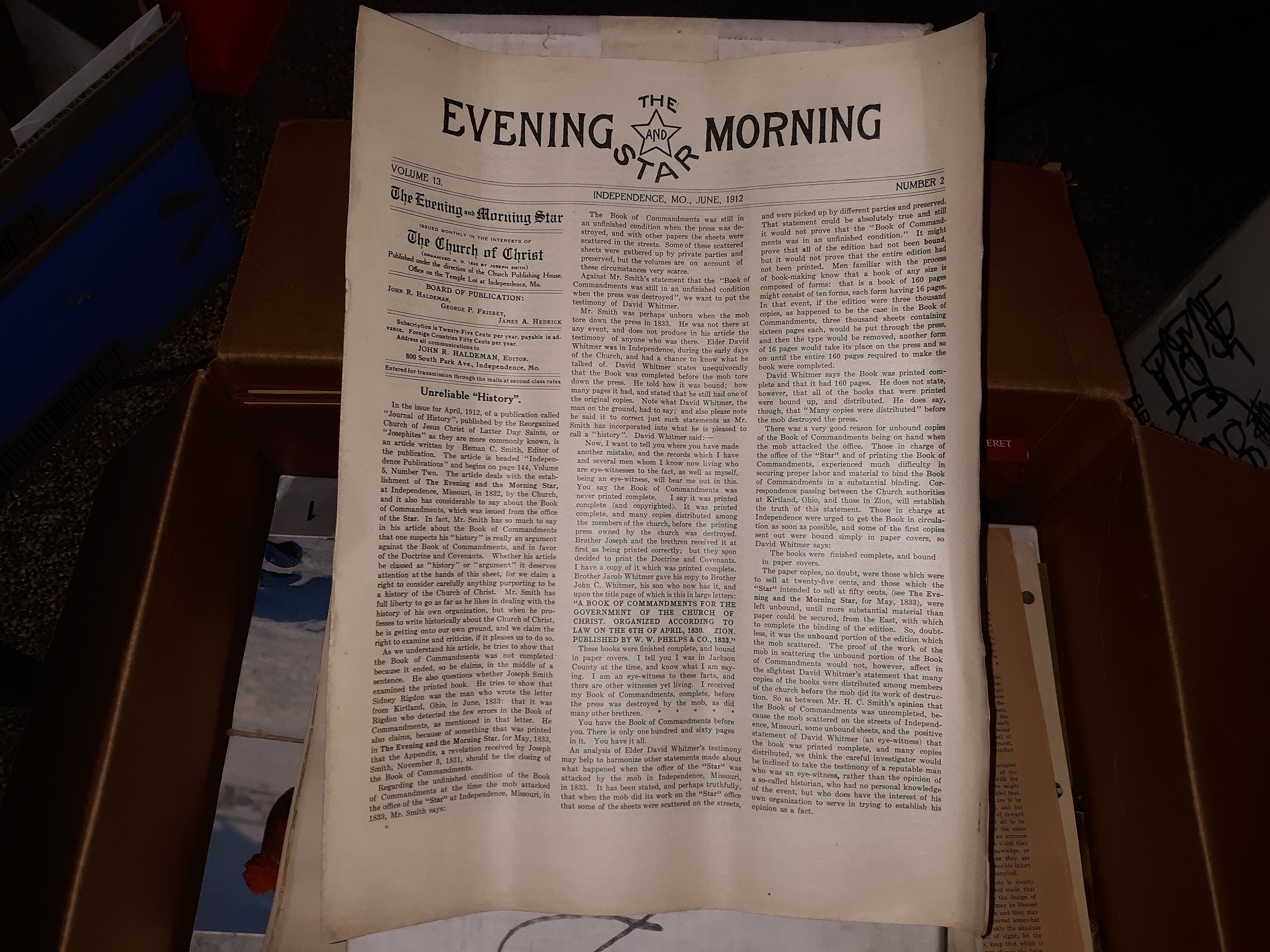 The Evening and Morning Star: Vol. 13, No. 2, June, 1912 (Newspaper) (1912)