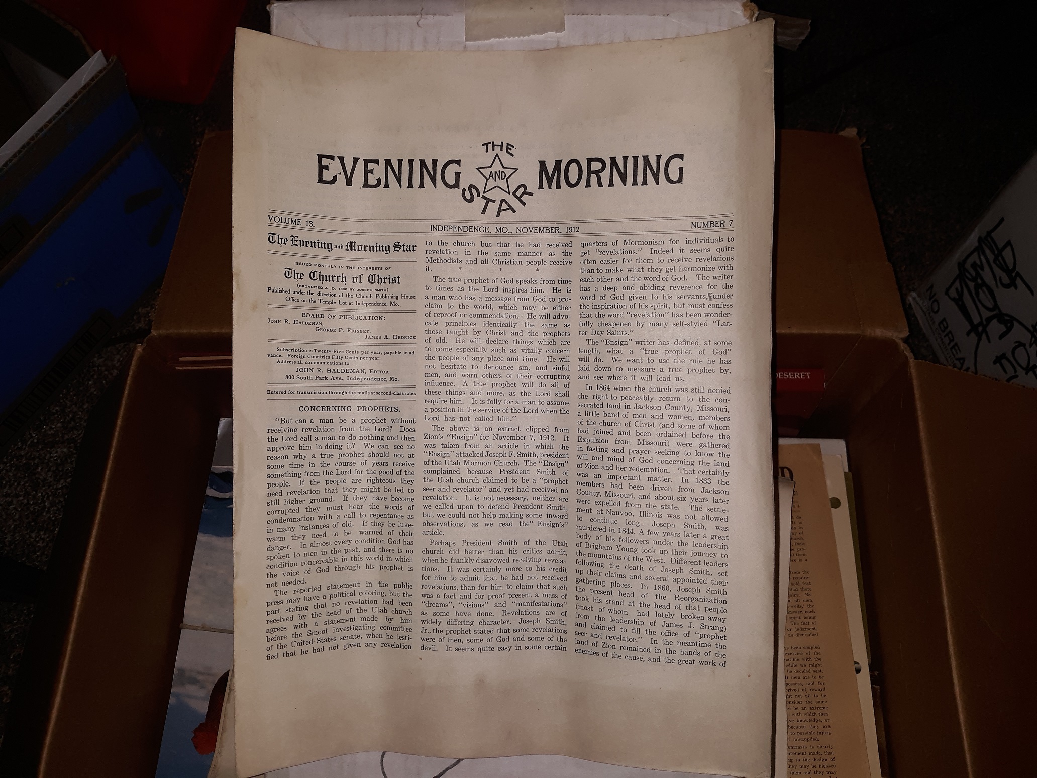 The Evening and Morning Star: Vol. 13, No. 7, Independence, Mo., November, 1912 (Newspaper) (1912)