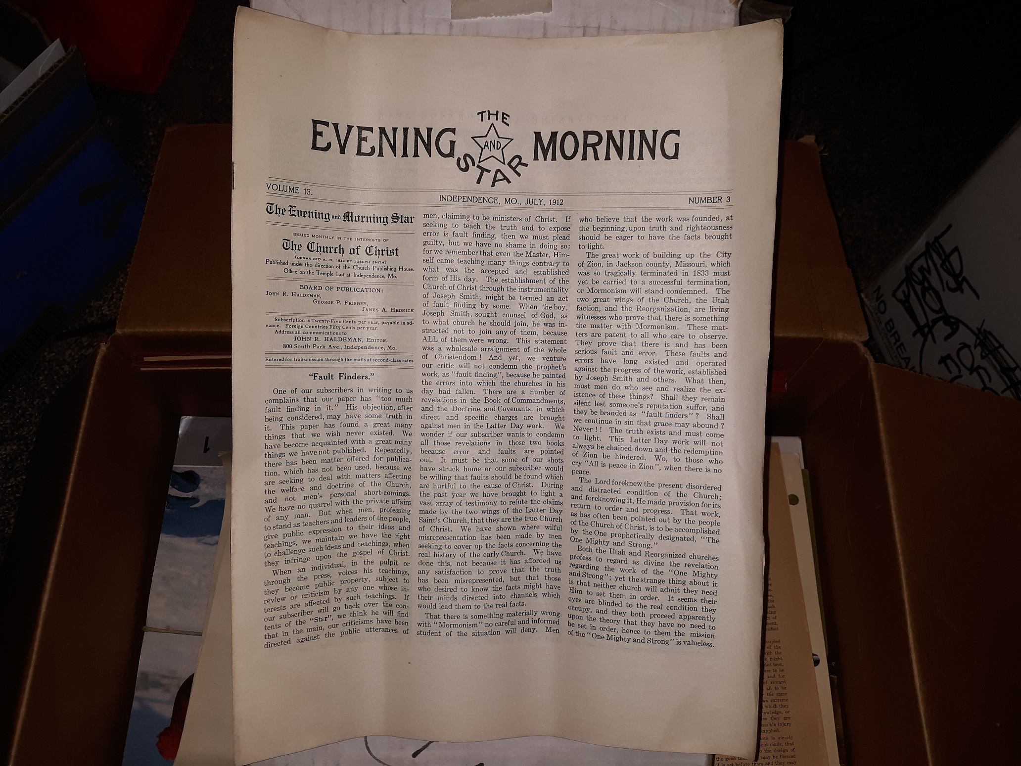 The Evening and Morning Star: Vol. 13, No. 3, Independence, Mo., July, 1912 (Newspaper) (1912)
