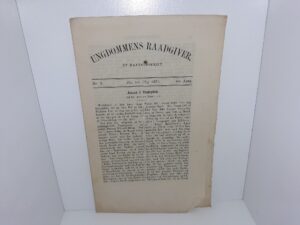 Ungdommens Raadgiver: Et Maanedsskrift: Nr. 5, 6te Aarg., Den 1ste Maj 1885 (Danish: Young People’s Advisor: A monthly publication: No. 5, 6th year, 1 May 1885) (Uncut) (1885)