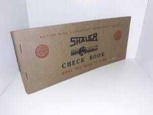 Shaler & Hot Patches Check Book