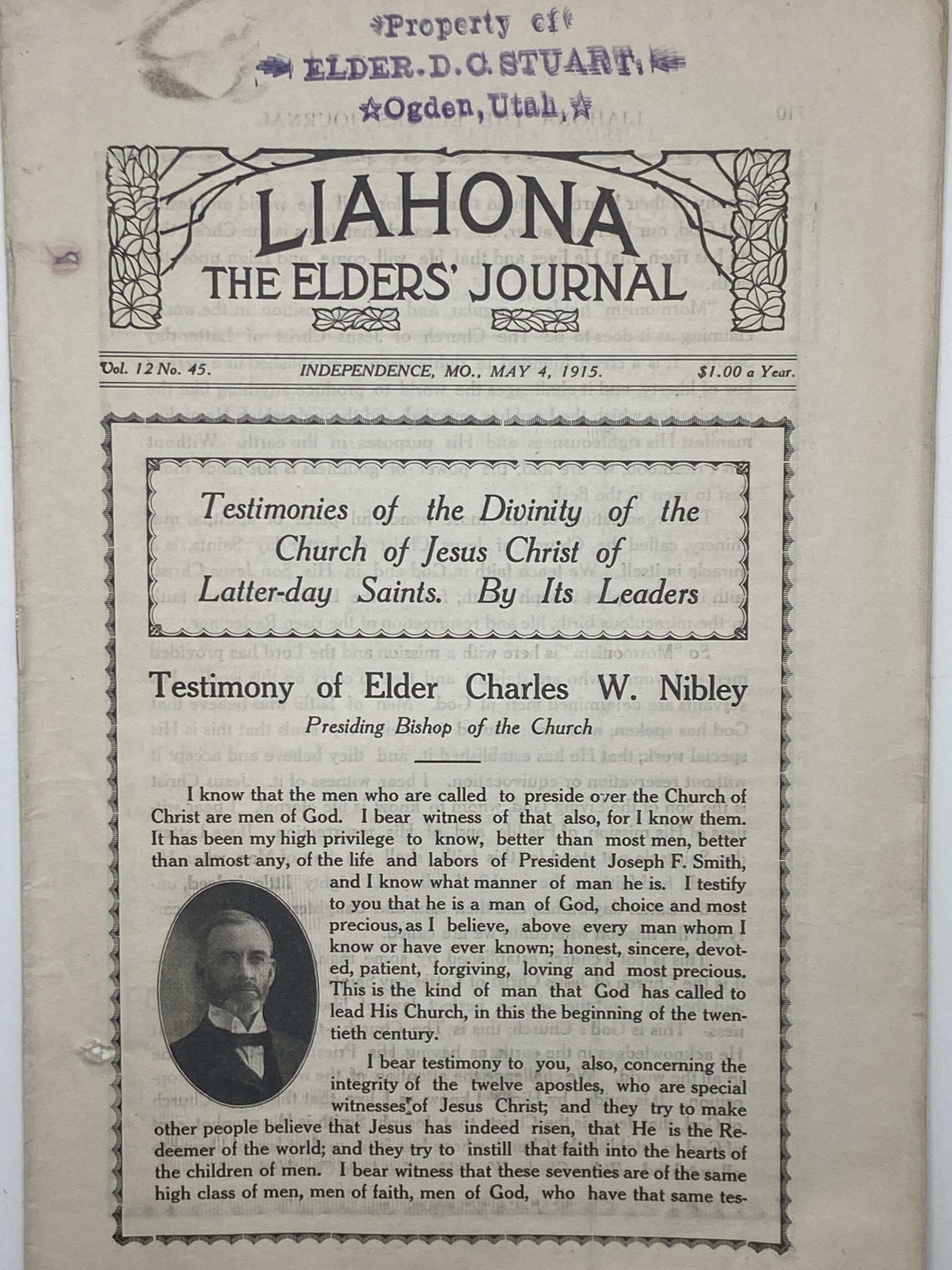 Liahona Vol. 12 No. 45 May 4, 1915