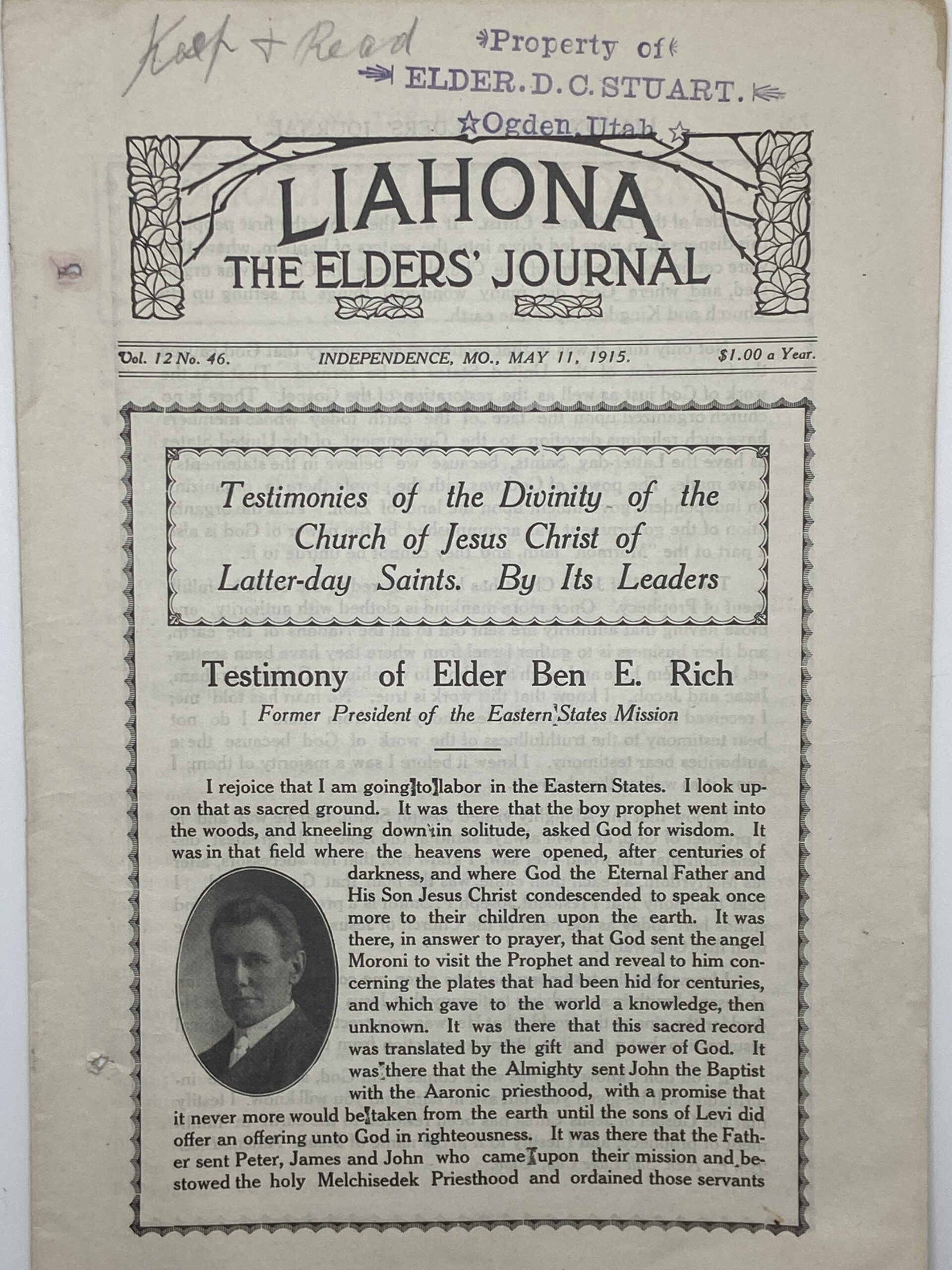 Liahona Vol. 12 No. 46 May 11, 1915