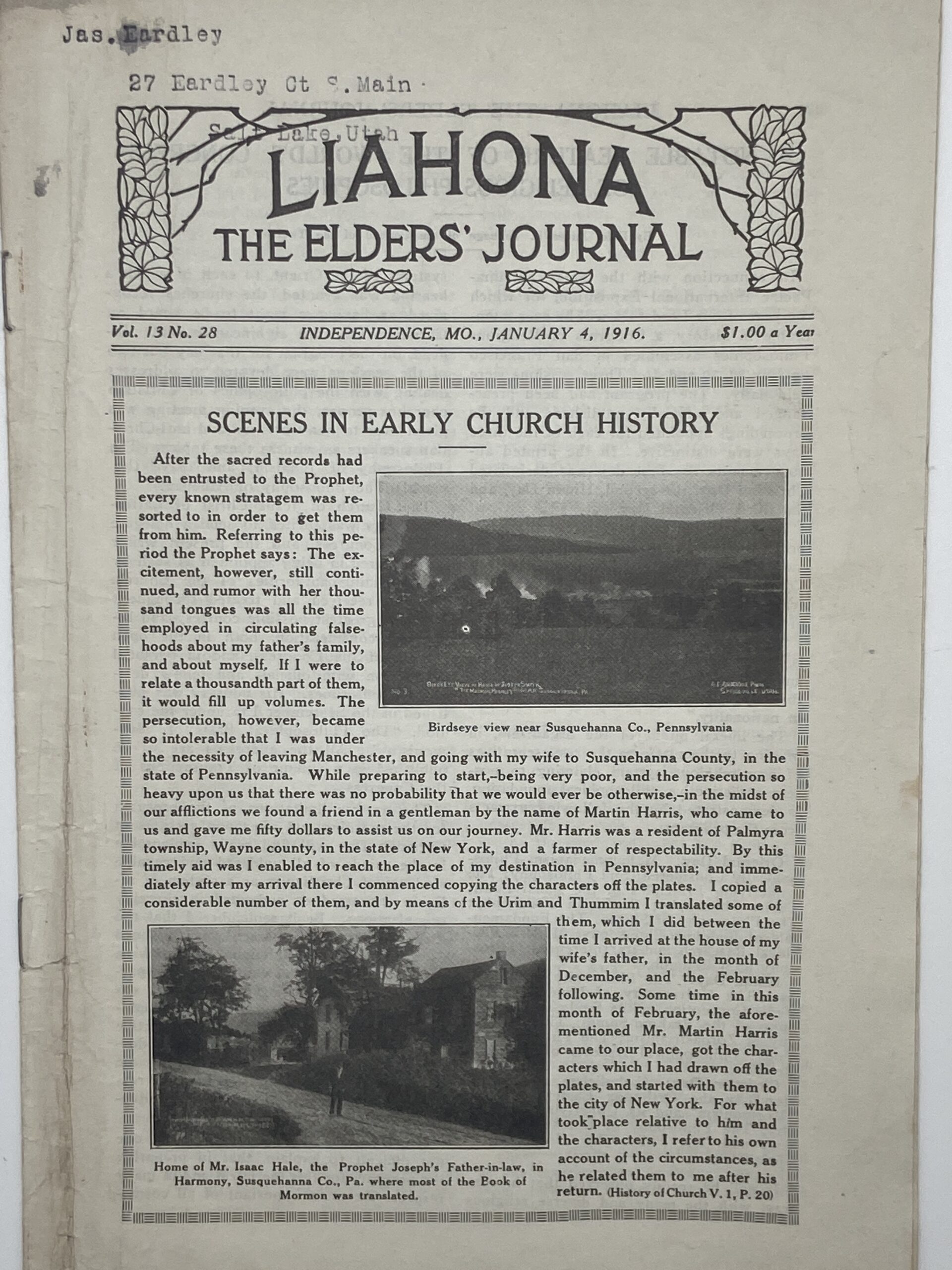 Liahona Vol. 13 No. 28 January 4, 1916