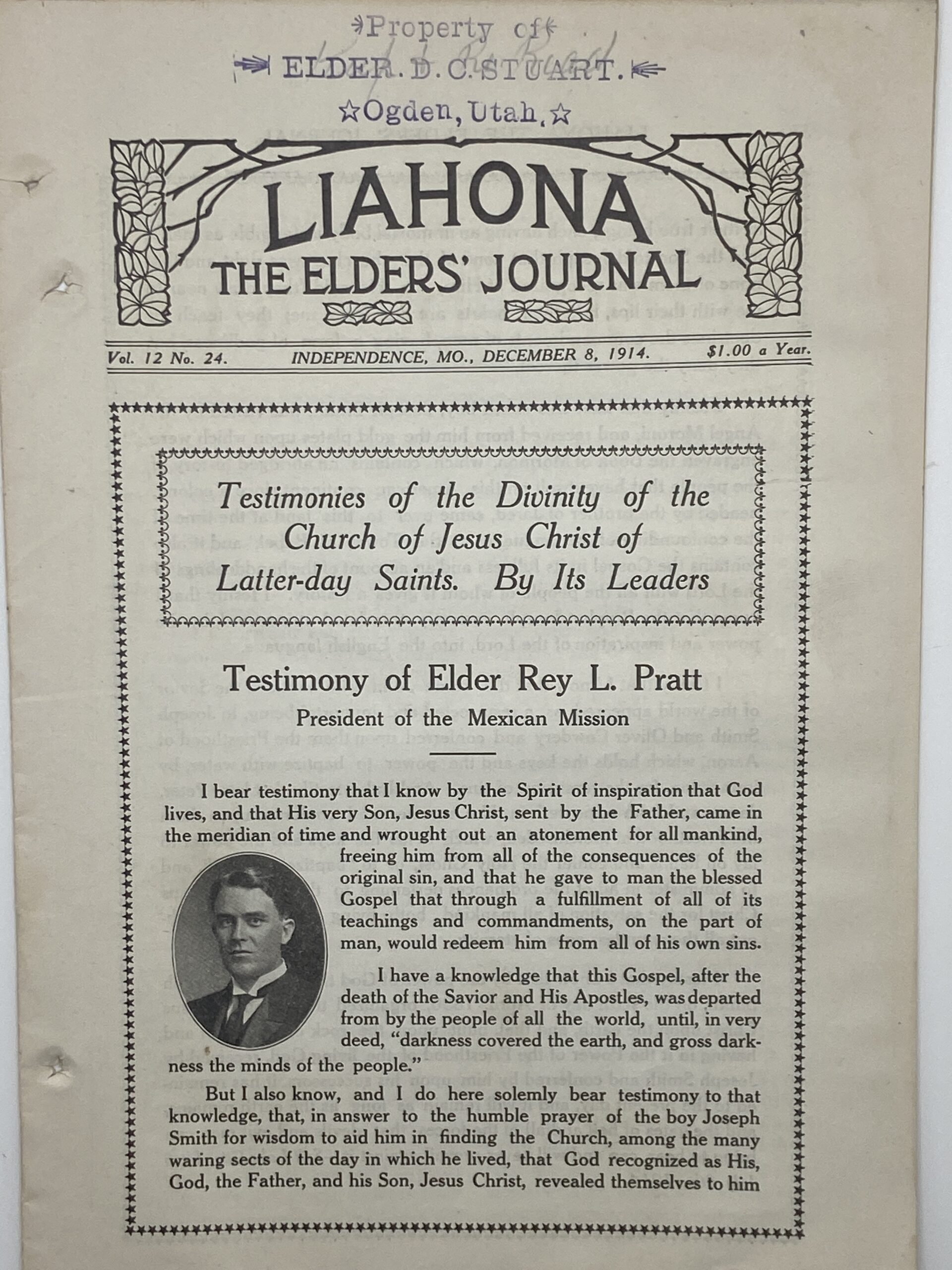 Liahona Vol. 12 No. 24 December 8, 1914