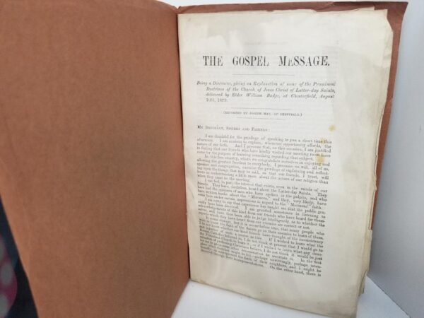 1879 — The Gospel Message… — Elder William Budge — Rare 12-Page LDS Pamphlet