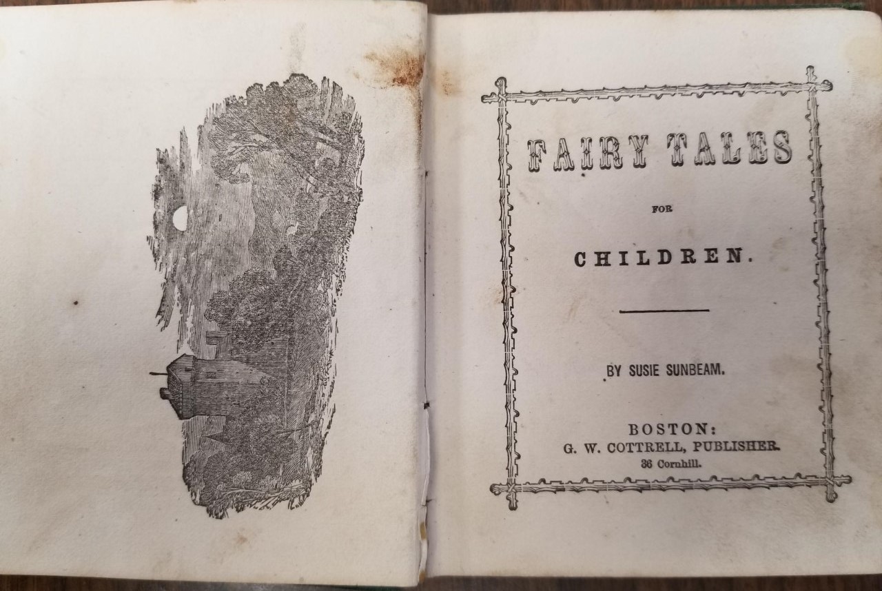 1856 — Fairy Tales for Children — Susie Sunbeam — Rare Small Size Childrens Book
