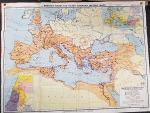 Growth of Christianity To the End of the Fourth Century — Map No. AH14 — A.J. Nystrom & Co. Publishers, Chicago — 4 ft. x 3 ft.